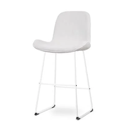 Nolon Nino-Fé Barkruk Ribstof Créme - Wit Onderstel - 75 cm