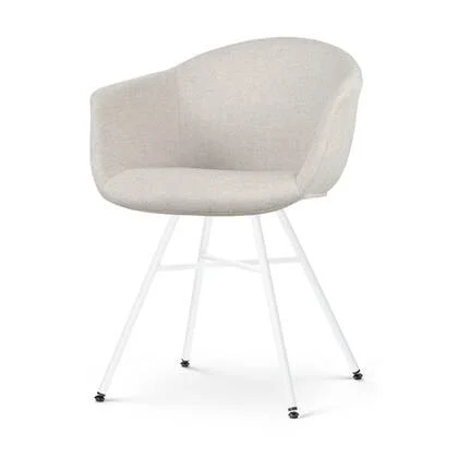 Nolon Noa-Otis eetkamerstoel beige - met armleuning - wit