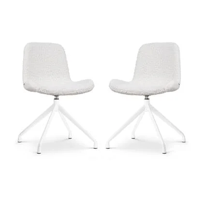 Nolon Nola-Fé Draaibare Eetkamerstoelen Set van 2 Teddy Wit - Zwart