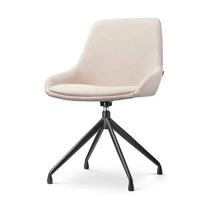 Nolon Nola-Isa Eetkamerstoel Beige - Draaibaar Zwart Onderstel