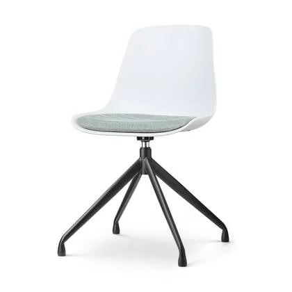 Nolon Nola-Liv Eetkamerstoel Wit - Zacht Groen - Draaibaar - Zwart