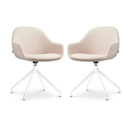Nolon Nola-Mae Draaibare Eetkamerstoelen Beige - Wit - 2x