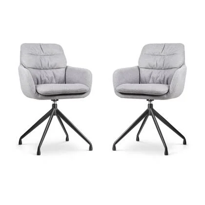Nolon Nola-Mia Draaibare Eetkamerstoelen Grijs - Zwart - set van 2