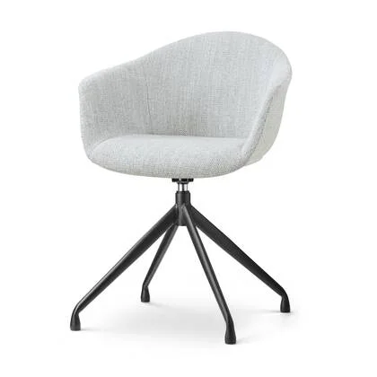 Nolon Nola-Otis Eetkamerstoel Grijs Melange - Draaibaar Zwart