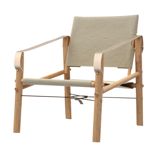 Nomad Chair - Bamboe stoel - Bekleding leer en canvas