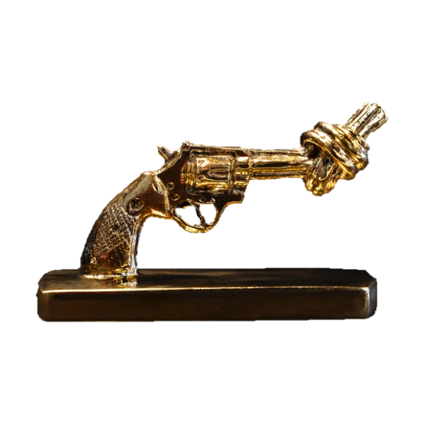 Non Violence Knotted Gun mini 7 cm Brons