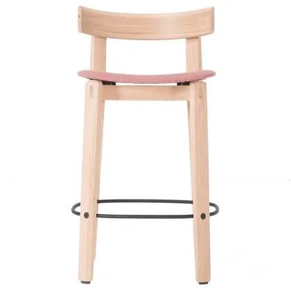 Nora barkruk met leuning - laag whitewash Main Line Flax Barbarican