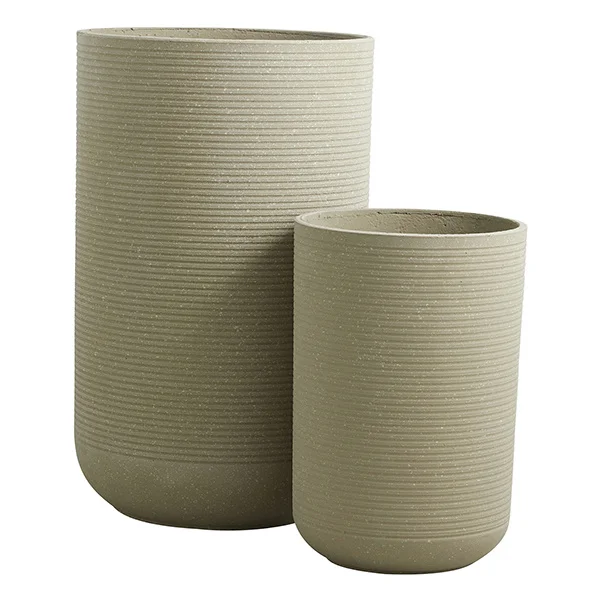 Nordal-collectie Bloempotten GRANITO creme - set van 2