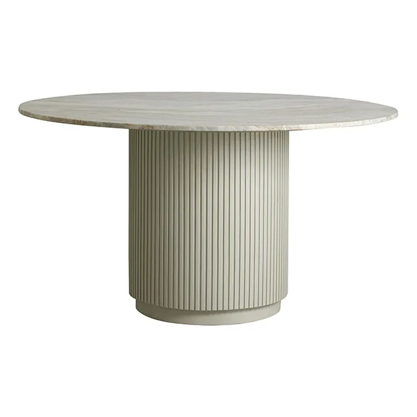 Nordal-collectie Ronde eettafel ERIE licht marmer Ø140 cm