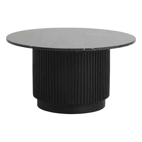 Nordal-collectie Ronde salontafel ERIE dia 75 cm zwart marmer