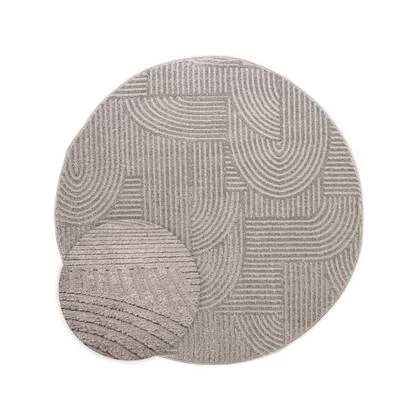 Nordic Weavers Rond vloerkleed Scandinavisch - Contour Bend grijs -