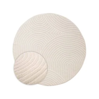 Nordic Weavers Rond vloerkleed Scandinavisch - Contour Curve crème -