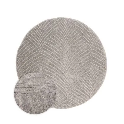 Nordic Weavers Rond vloerkleed Scandinavisch - Contour Leaf grijs -