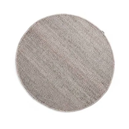 Nordic Weavers Rond wollen vloerkleed Lett - lichtgrijs - 120 cm