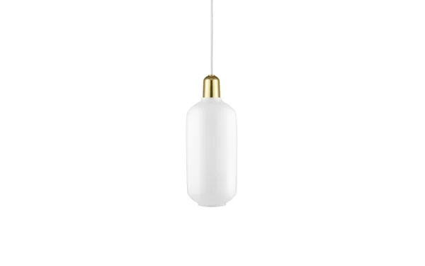 Normann Copenhagen Amp brass Hanglamp groot - wit/messing