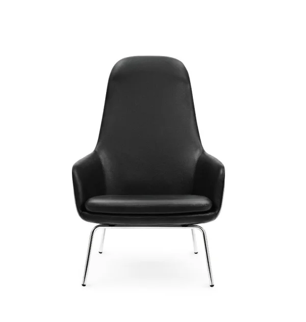 Normann Copenhagen Era fauteuil hoog met stalen frame - Chroom/ Tango leer 41599