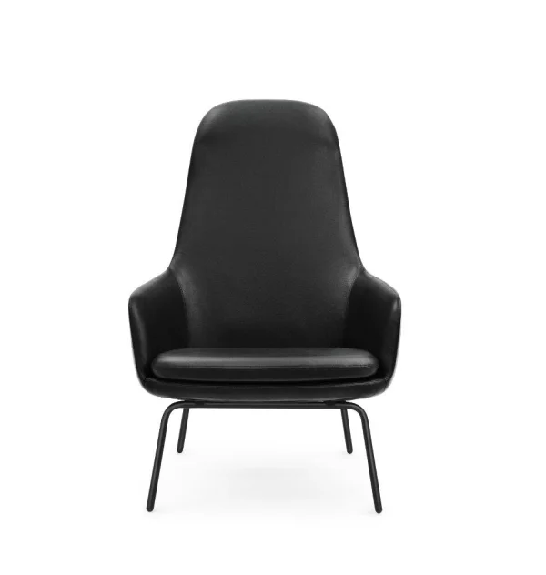 Normann Copenhagen Era fauteuil hoog met stalen frame - zwart staal/ Tango leer 41599