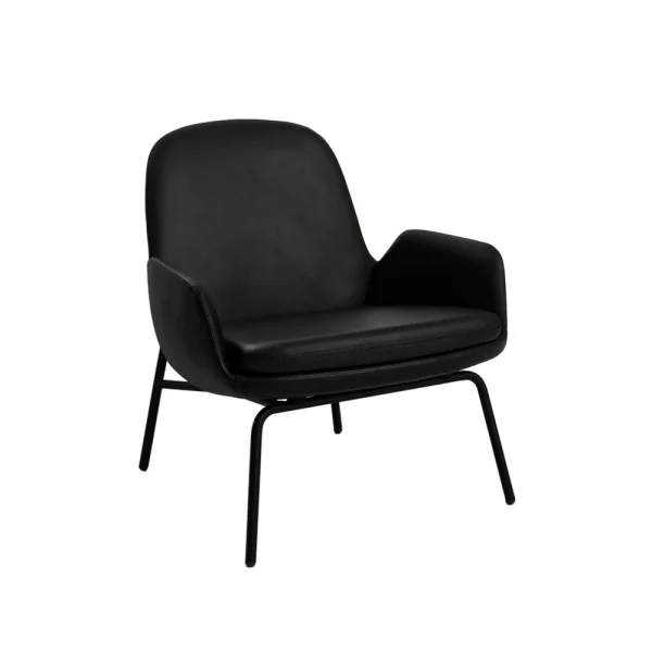 Normann Copenhagen Era Low loungestoel leer tango zwart