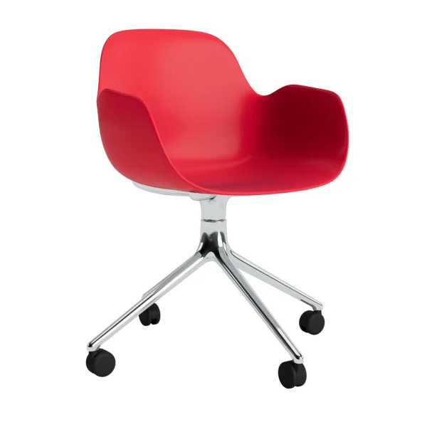 Normann Copenhagen Form Armchair Swivel draaistoel - NormannCopenhagenFormBrightRed - aluminium