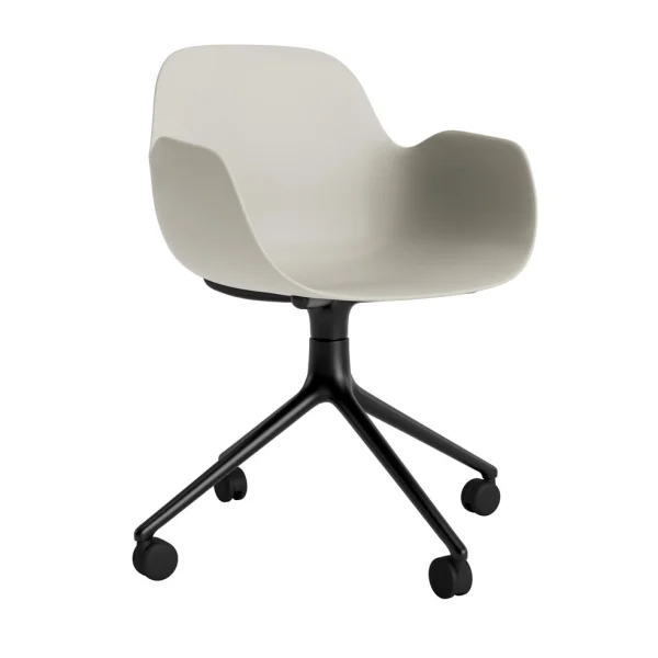 Normann Copenhagen Form Armchair Swivel draaistoel - NormannCopenhagenFormLightGrey - aluminium zwart