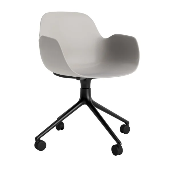 Normann Copenhagen Form Armchair Swivel draaistoel - NormannCopenhagenFormWarmGrey - aluminium zwart