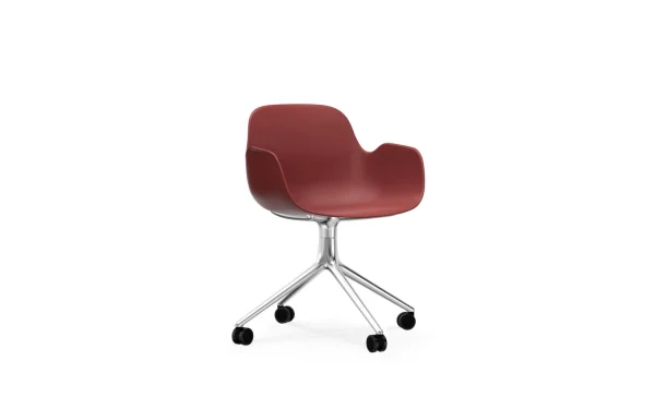 Normann Copenhagen Form Armchair Swivel draaistoel - rood - aluminium