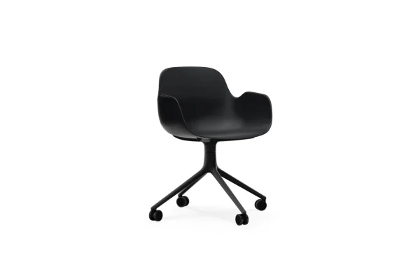 Normann Copenhagen Form Armchair Swivel draaistoel - zwart - aluminium zwart