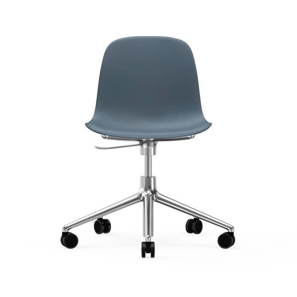 Normann Copenhagen Form chair draaistoel, 5 W bureaustoel blauw, aluminium wielen