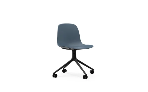 Normann Copenhagen Form Chair Swivel draaistoel - blauw - aluminium zwart