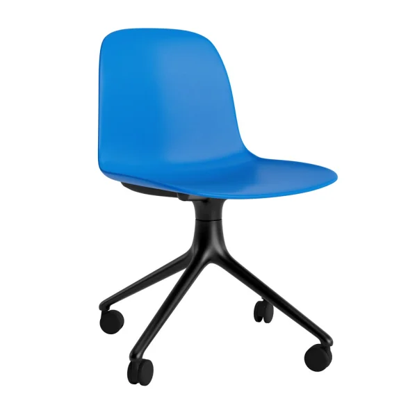 Normann Copenhagen Form Chair Swivel draaistoel - NormannCopenhagenFormBrightBlue - aluminium zwart