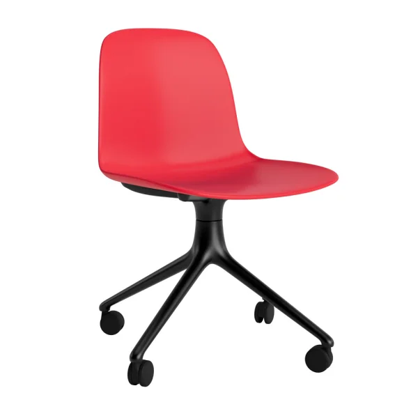 Normann Copenhagen Form Chair Swivel draaistoel - NormannCopenhagenFormBrightRed - aluminium zwart