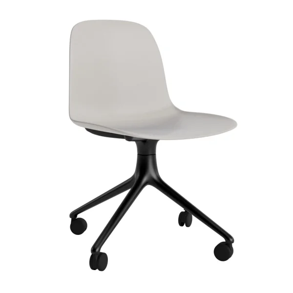 Normann Copenhagen Form Chair Swivel draaistoel - NormannCopenhagenFormWarmGrey - aluminium zwart