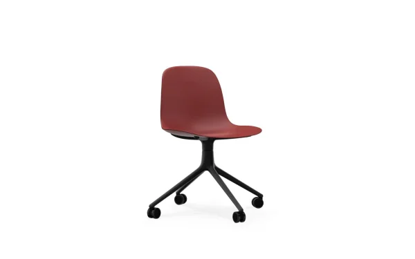 Normann Copenhagen Form Chair Swivel draaistoel - rood - aluminium zwart