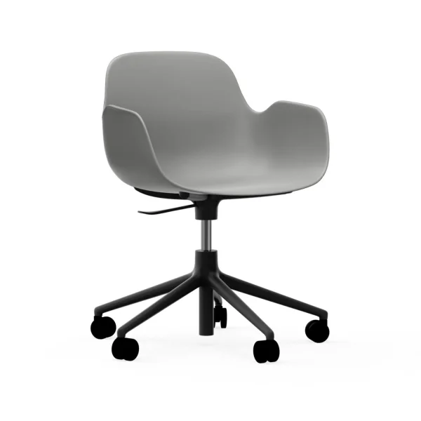 Normann Copenhagen Form Draaifauteuil met wielen - grijs - aluminium zwart