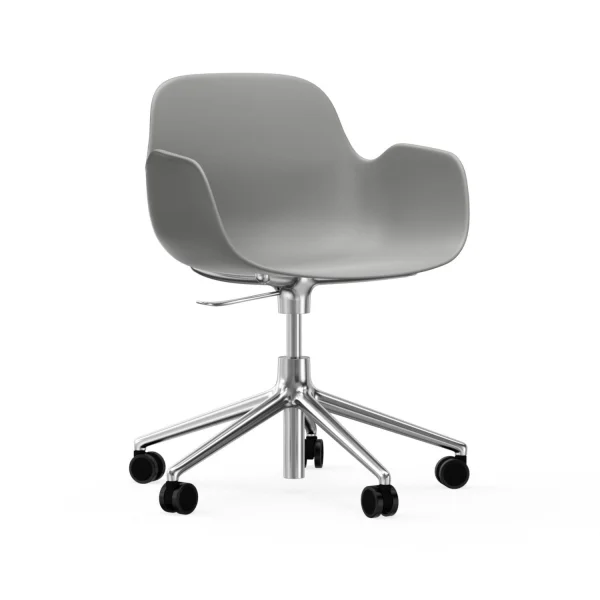 Normann Copenhagen Form Draaifauteuil met wielen - grijs - aluminium