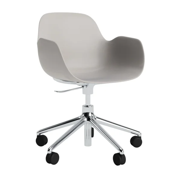 Normann Copenhagen Form Draaifauteuil met wielen - NormannCopenhagenFormWarmGrey - aluminium