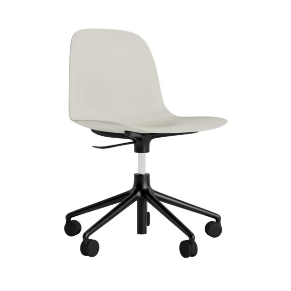 Normann Copenhagen Form Draaistoel met wielen - NormannCopenhagenFormLightGrey - aluminium zwart