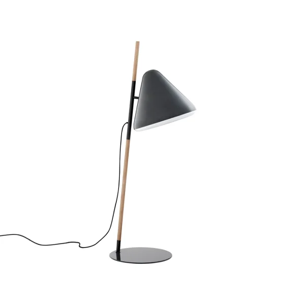 Normann Copenhagen Hello vloerlamp grey, beukenhouten voet