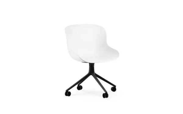 Normann Copenhagen Hyg stoel Draaistoel - wit - aluminium zwart