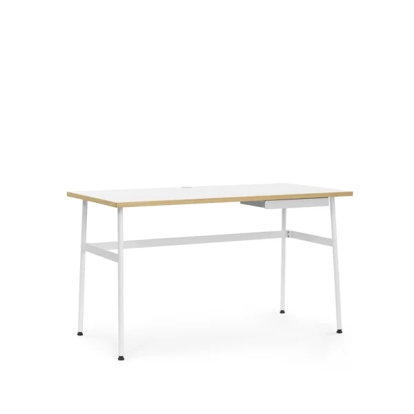 Normann Copenhagen Journal bureau wit laminaat, witte stalen poten en lade