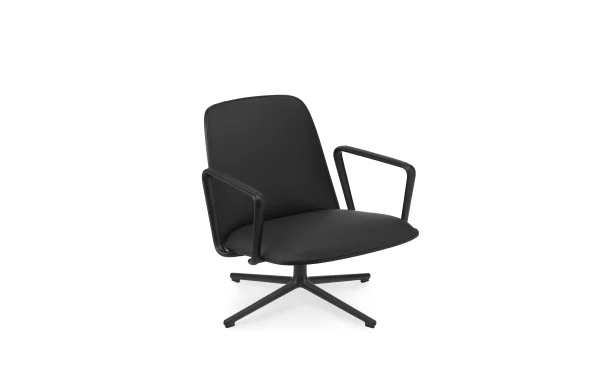 Normann Copenhagen Pad Loungefauteuil Swivel Low Draaistoel - zwart/ultraleder