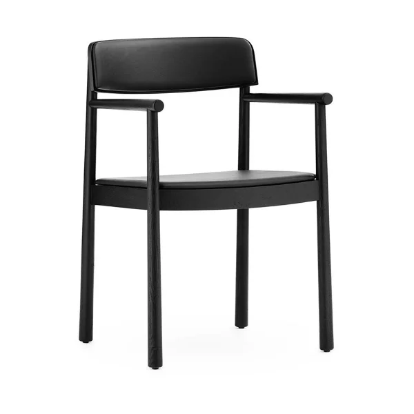 Normann Copenhagen Timb armstoel met kussen Black/ Ultra Leather - Black