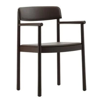 Normann Copenhagen Timb Eetkamerstoel met Armleuning - Leer - Bruin