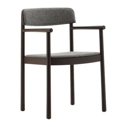 Normann Copenhagen Timb Eetkamerstoel met Armleuning - Textiel - Donkergrijs / Bruin
