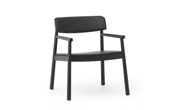 Normann Copenhagen Timb Lounge Armchair - zwart/zwart - leder zwart