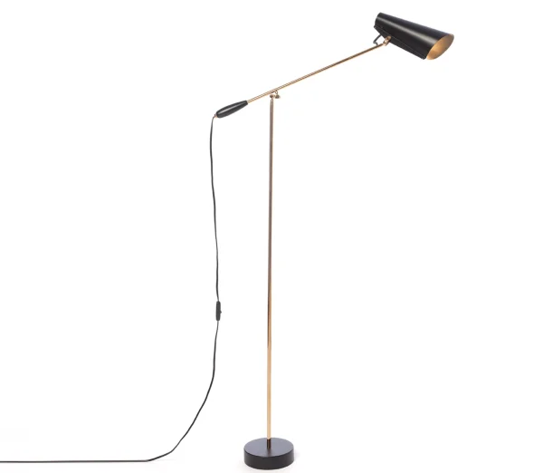 Northern Birdy vloerlamp - zwart/messing