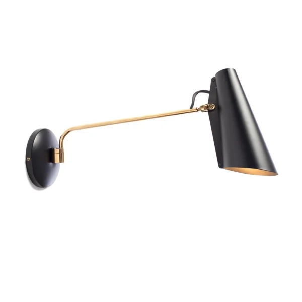 Northern Birdy wandlamp zwart-messing