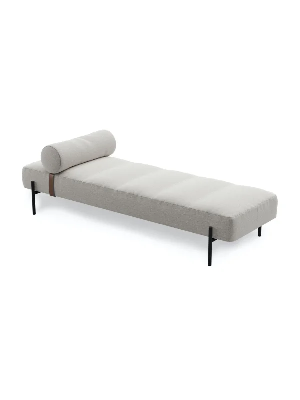 Northern Daybe Chaise longue - Brusvik 02 warm light grey - zwart gelakt