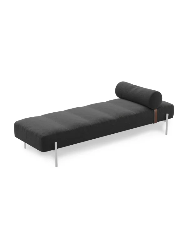 Northern Daybe Chaise longue - Brusvik 08 dark grey - wit gelakt