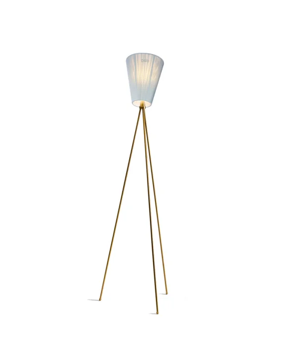 Northern - Oslo Wood VloerLamp Goud/Licht Blauw